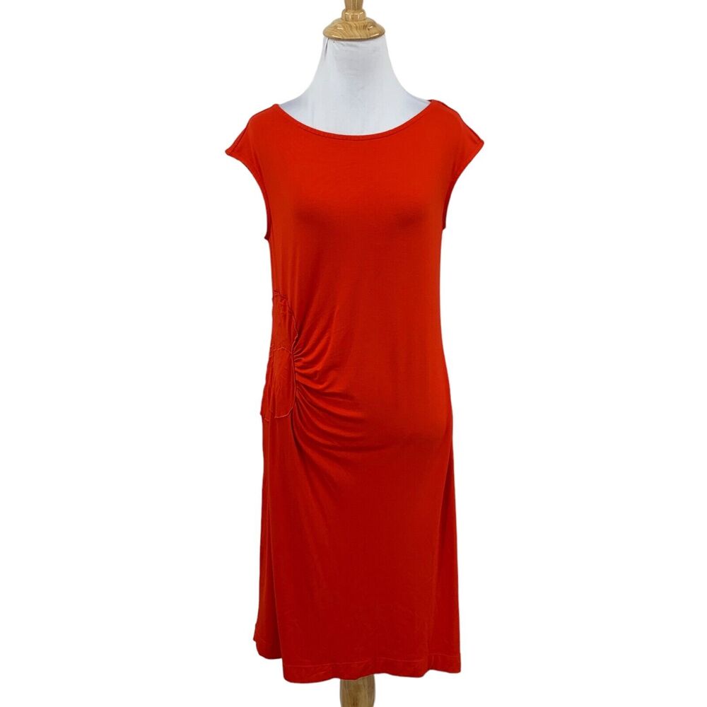 Soma Intimates Wave Applique Dress Women M Medium Poppy Red Boat Neck Cap Sleeve